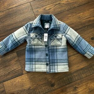 Baby Gap Plaid Kids Jacket - Blue and Gray
